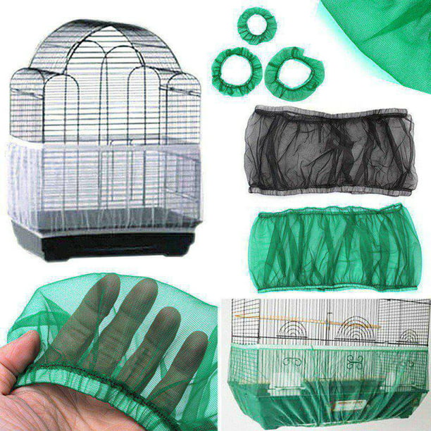 Seed Catcher Guard Mesh Bird Cage Cover Shell Skirt traps cage debris S M L
